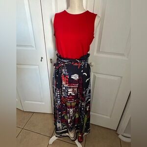 Graphic Print Maxi Skirt - Multicolor